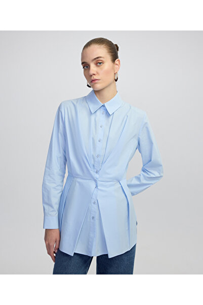 MISS IPEKYOL Drapeli poplin gömlek