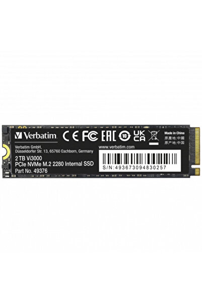 Verbatim Μονάδα στερεάς κατάστασης (SSD) Vi3000, 2TB, PCIe Gen.3 NVMe, M.2