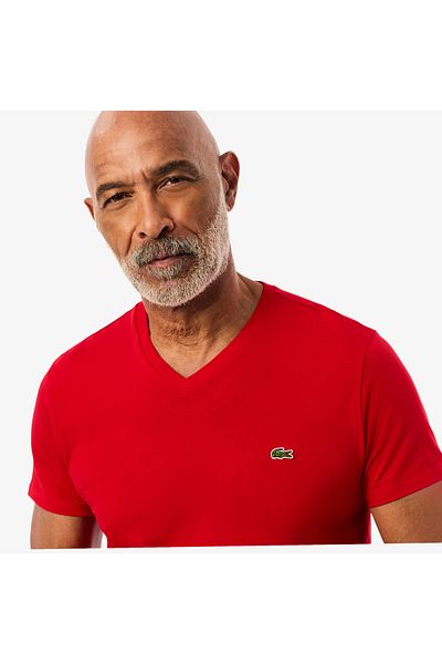 Lacoste Lightweight Cotton Pima V Neck T-shirt - TH6710-00-240