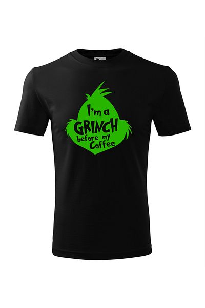 Malfini Tricou Copii, personalizat "Grinch Before Coffee"