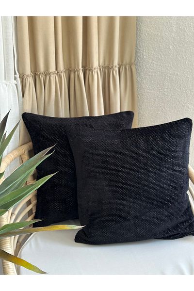 Decamor home Black Woven Fabric 1St Quality Throw Pillow Case Pattern1