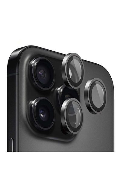 BLUEO Camera Film for iPhone 15 / 15 Plus, Tempered Glass, Ultra HD, Set of 2, Black