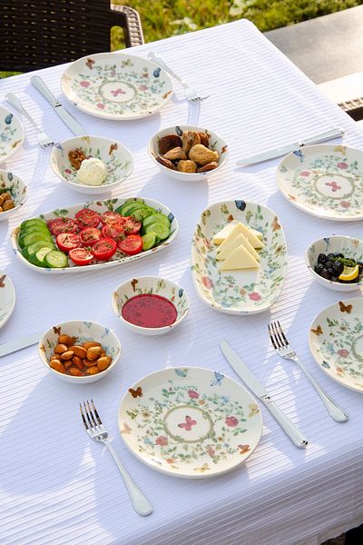 Le murano Butterfly 14 Piece Breakfast Set for 6 People