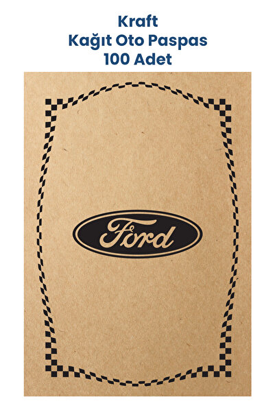 BALKAN AMBALAJ Kraft 120gr Ford Uyumlu Oto Paspas Kağıdı 100 Adet - 35x50cm - Kalın Kağıt Baskılı