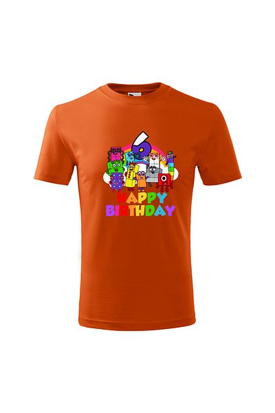 Malfini Tricou personalizat, "Numberblocks - Happy Birthday ", 6 ani