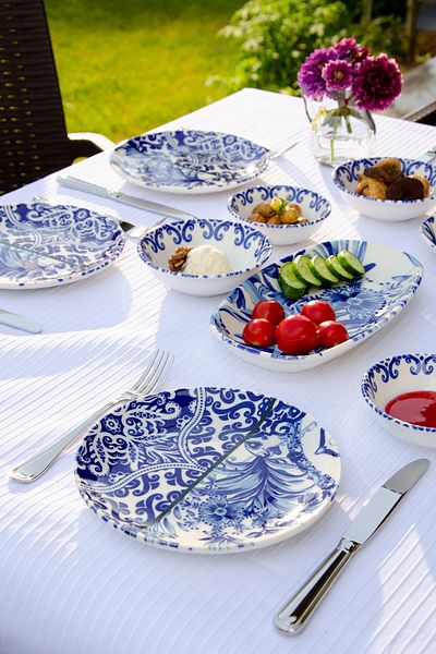 Le murano Bleu 14 Piece Breakfast Set for 6 People