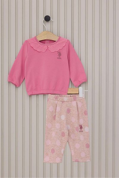 U.S. Polo Assn. U.S. Polo Assn. Carnation Baby Girl Top and Bottom Set