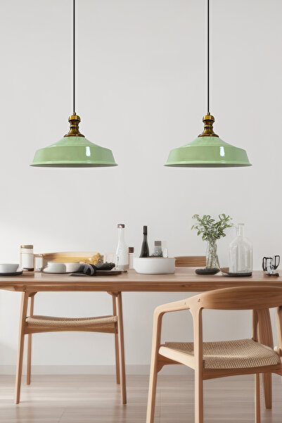 Bamyum Asaletli Mint Ikili Avize Eskitme Tokmak Başlık Sarkıt Lamba Mutfak Sa...