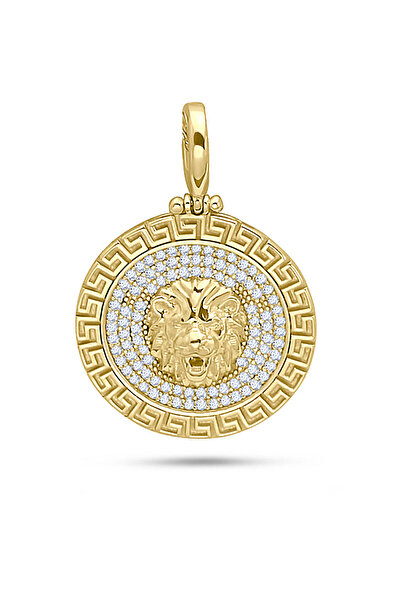 Aslı Gold Taşlı Altın Aslan Model Kolye Ucu