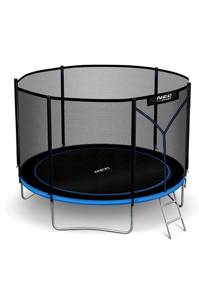 Neo-Sport Trambulina de gradina pentru copii Albastru 183cm 6FT cu Scara si Plasa de siguranta exter