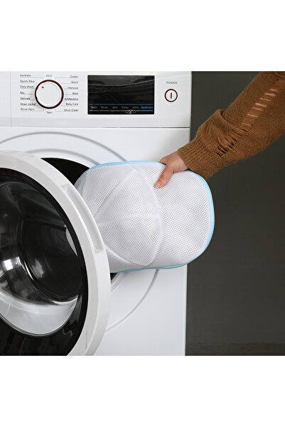 Flippy Washing Cap Cover, Flippy, for Washing Machine, Polyester, 53 cm Circumference, Zipper, White/Blue