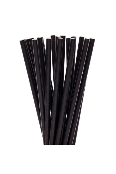 Paper Straws Paper Straws, full color black, 100pcs/set, 197 x 6mm