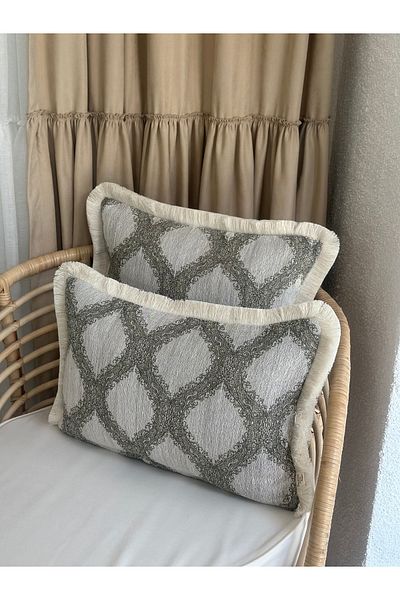Decamor home Husă de pernă verde Cağla cu detaliu ciucuri 1 buc