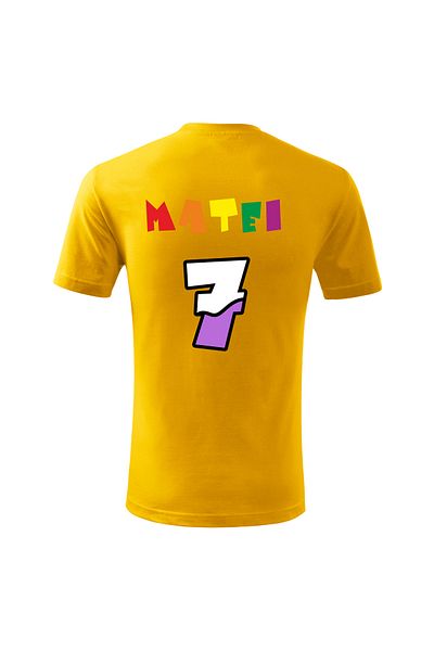 Malfini Tricou personalizat, "Numberblocks - Happy Birthday ", 7 ani