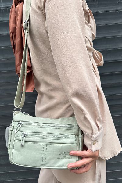 Just Polo Imported Crinkle Fabric Unisex Shoulder Bag