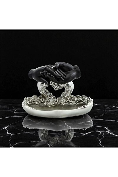 Kuzey Tacı Special Design Heart Polyester Presentation Snack Tray Love and Love Icons Vip