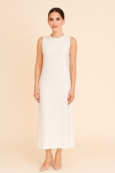 Butik İnci Wears Women's Dress Liner Zero-Colour Long Cotton Underwear Ecru