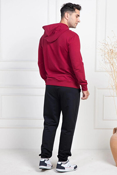 Mavelle Men's 100% Cotton Hooded Sports Model Large Size Bottom Top Pajamas Suit 2975