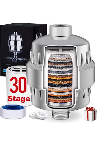 Generic فلتر دش 30 مرحلة، فلتر دش للمياه العسرة - فلتر مياه دش عالي الإنتاجية...