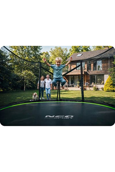 Neo-Sport Trambulina de gradina pentru copii Neo Sport Verde 183cm 6FT cu Scara metalica,Plasa de protectie ex