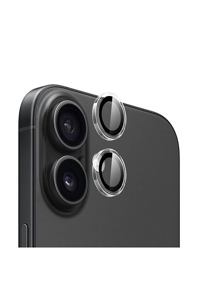 BLUEO Camera Film for iPhone 15 / 15 Plus, Tempered Glass, Ultra HD, Set of 2, Black