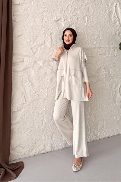 Rimel Moda Bombi Yelekli Takım Taş