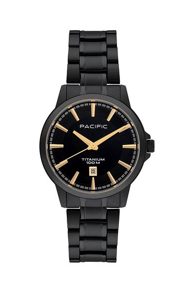 PACIFIC Men's Black Quartz, MIYOTA 2115-6
