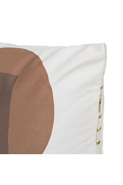 OEM Ecru Pillow with Abstract Gold Strip Pattern 43x43cm