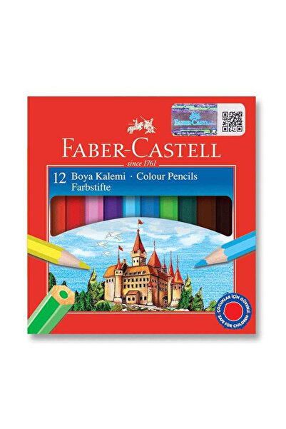 Faber Castell Kuru Boya Yarım Boy 12 Renk Karton Kutu 5171116412