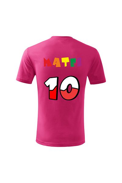 Malfini Tricou personalizat, "Numberblocks - Happy Birthday ", 10 ani,