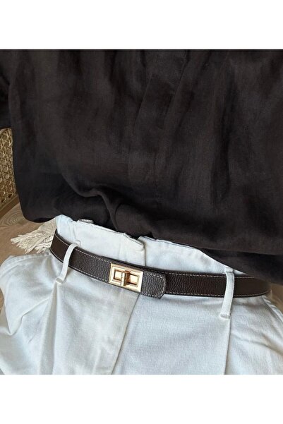 Lydie's Curea de damă reglabilă cu cataramă aurie încuiată