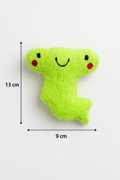 Lazy Paws Cat Toy with Catnip and Bell, Stress Reliever, Relaxing Playmate - Green Hammer Head