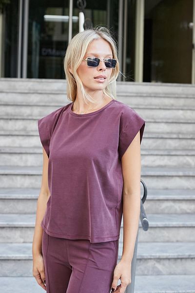 Jument Tricou pentru femei, modal, mătăsos, lycra, cu decolteu larg, cu umăr, bluză-Burgundy
