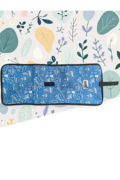 GLANCE A5 Sketchbook Blue Lighthouse Pen Holder 24 Compartments + Pencil Case Graduated and Paint Pen Set