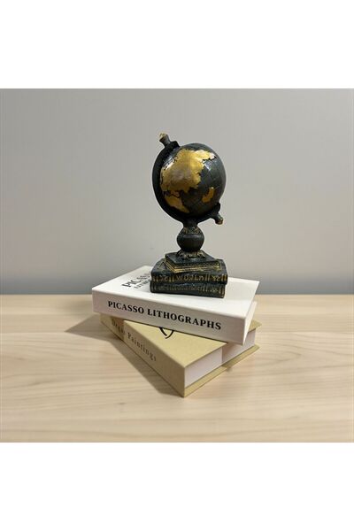 NariHome Dekoratif Kitaplı Dünya Heykel Biblo