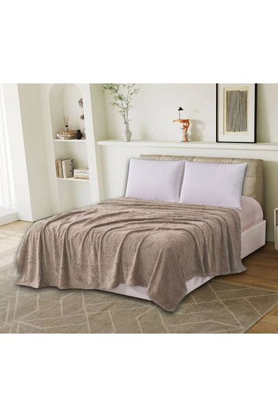 Ralex Cocolino UNI Blanket for Double Bed 200 x 230 cm, Butterfly Pattern Beige