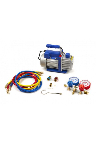 HBM Machines ﻿POMPA VID VACUUM AER CONDITIONAT CU O ETAPA MANOMETRU CU 2 PORTURI 60L/MIN HBM MACHINES OLANDA