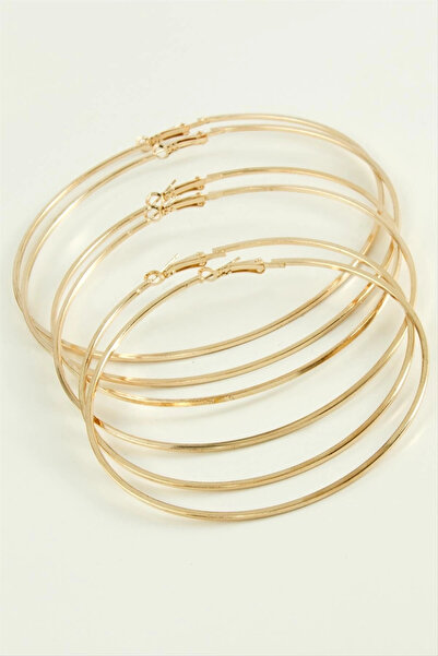 Eco Lounge Crushed Striped Metal Hoop Earrings 6 Pieces