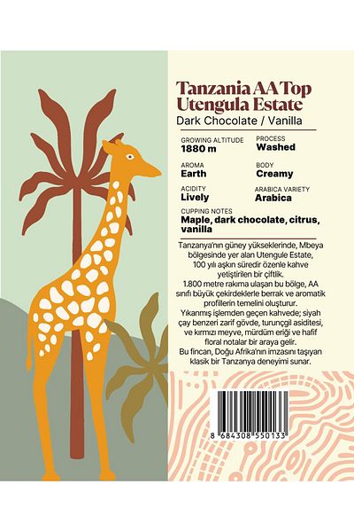 Mare Mosso Caffe ê Vendite Tanzania AA Top Utengula Estate Specialty Filter Coffee 250g.