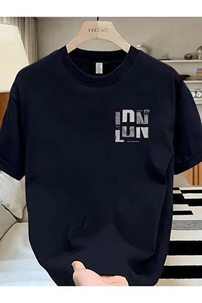 FUFLUNS تي شيرت برقبة دائرية كبيرة الحجم مطبوع من LDN