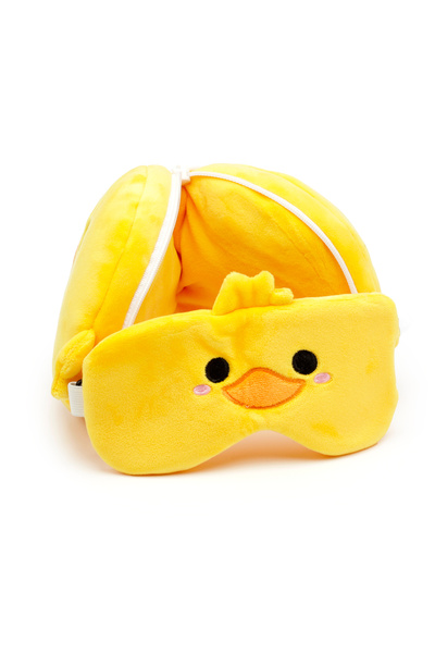 Relaxeazzz Çocuk Seyahat Yastığı ve Göz Maskesi-Duck