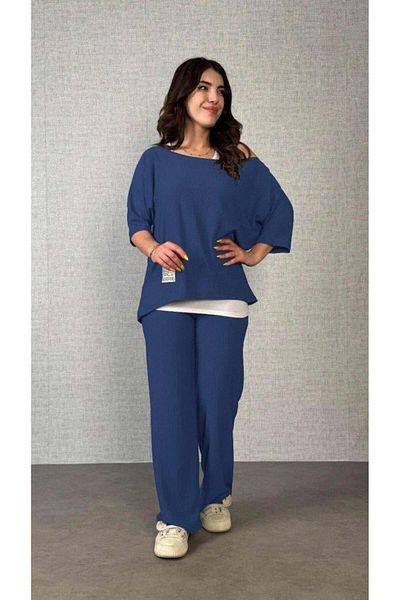 modamtn Women's Short Sleeve Off-The-Shoulder Bat Sleeve Wrap Blouse and Pants and Viscose Undershirt