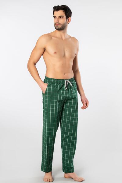 Cacharel Пижама с карирани джобове долен край, 95% памук 5% ликра