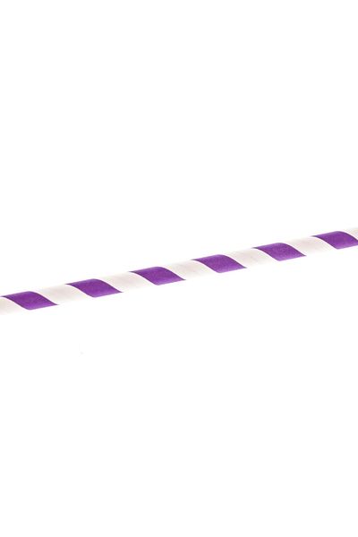 Paper Straws Paper Straws, purple color with white stripes, 100pcs/set, 197 x 6mm