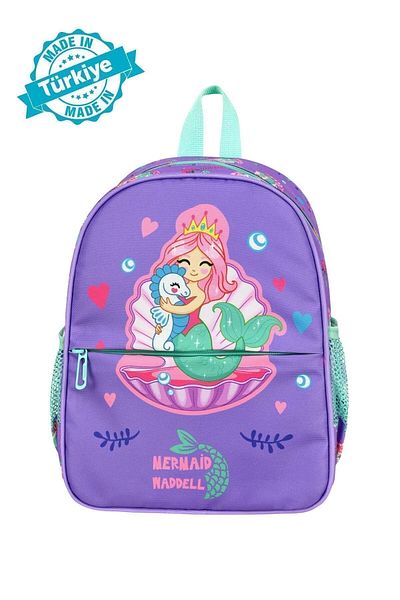 Waddell Licensed Girl's Mermaid Themed Kindergarten Bag – Colorful, Lightweight, Cute Pattern