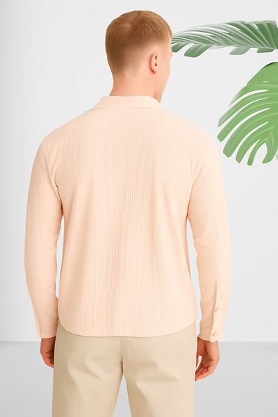 Ferhatlı Men's Corded Shirt Ottoman Fabric Lycra Seasonal Long Sleeve Shirt