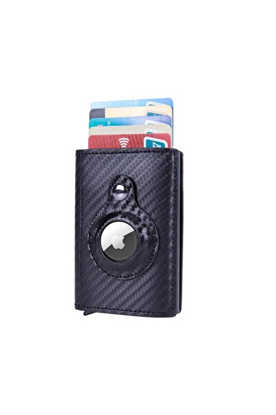 OEM Card Holder Wallet, Aluminum/Leather, Airtag Support, Black