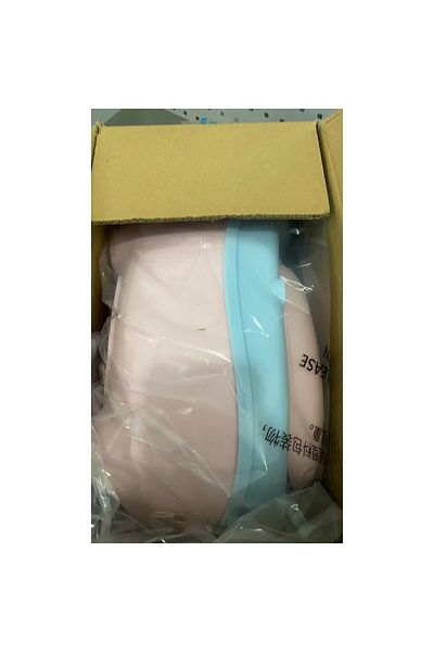Flippy Olită pentru copii, rabatabilă, capac antiderapant, plastic, inel moale, 33x21x45 cm, albastru/roz