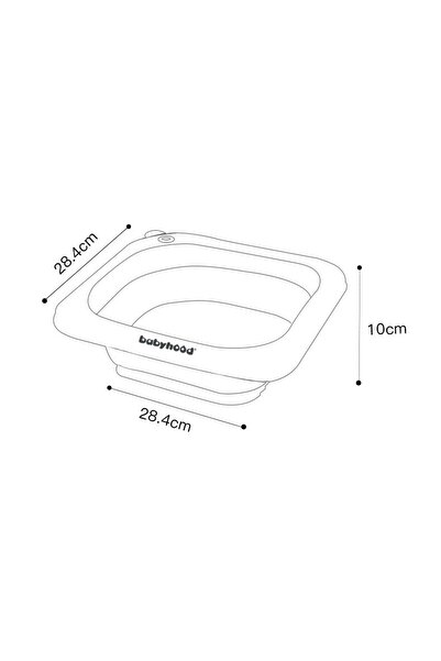 Flippy Foldable Basin for Children 1-8 Years, 28.5x28.5x10 cm, 3.5 L, Face Design, Gray