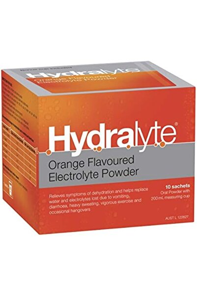 HYDRALYTE Orange Flavor Electrolyte Powder, 10 Pack
